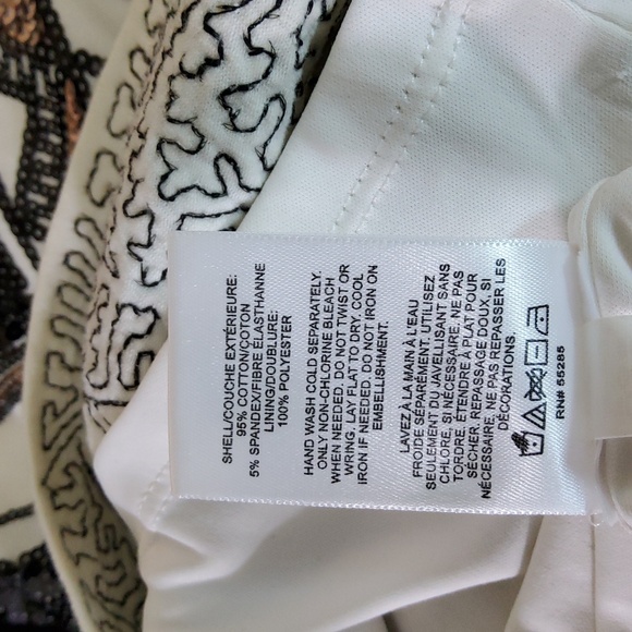 Express Geometric Sequin Boddycon Dress White/Black/Gold Size SP - Picture 7 of 8